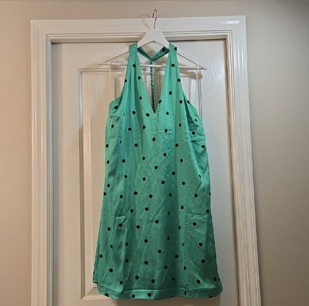 Reitmans Green Polka Dot Dress